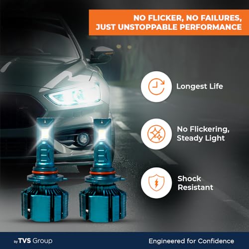 Image of myTVS 200W LED Car Headlight Bulbs | 20000LM Super Bright 6000K LED Conversion Kit | High Power Waterproof Headlamps | Plug & Play, Long-Lasting, Universal Fit, 2-Year Warranty LED9-HB3