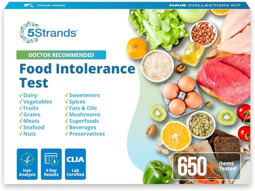 5Strands Food Intolerance Test, Accurate Hair Analysis, 658 Items Tested,