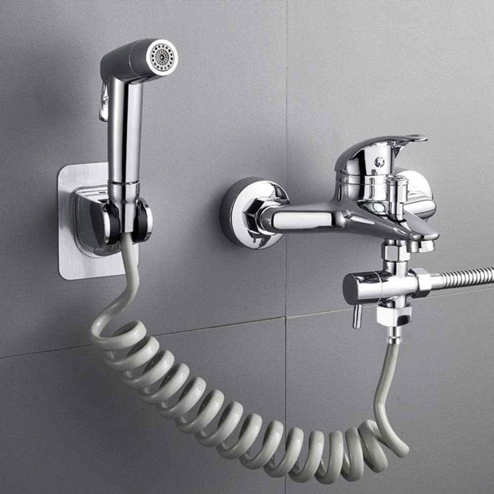 manguera de inodoro manguera ducha gris manguera de ducha 2 metros Manguera de ducha flexible Manguera de resorte para bidé Adecuado para pistola rociadora de baño Inodoro de balcón (gris)-5m