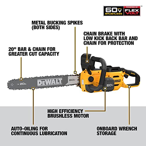 Dewalt (Dccs677B) 60V Flexvolt 20" Brushless Chainsaw-Bare Tool, Yellow #TOP2