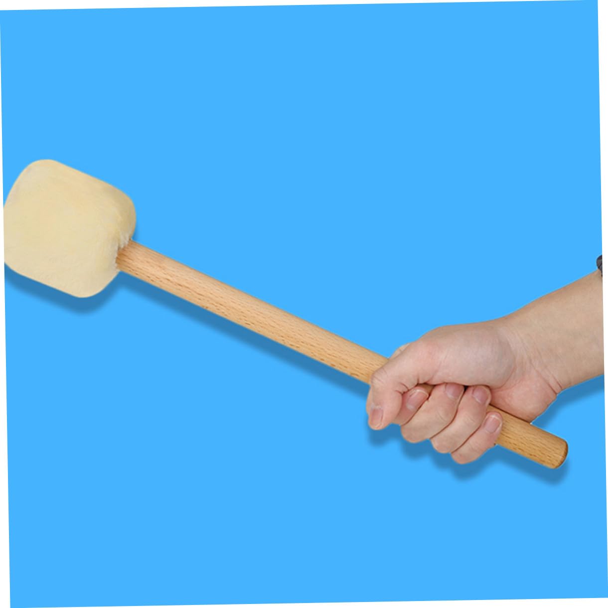 Baluue 2 pezzi Bacchette per Batteria Mallets in Lana per Grancassa Manico in Faggio Resistenti e Facili da Impugnare per Musicisti Professionisti e Principianti