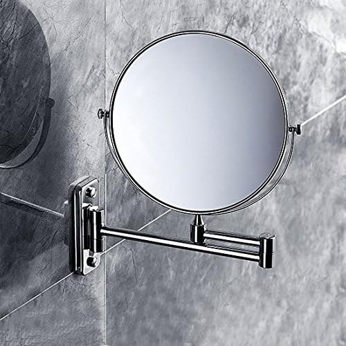 WOVIER 8 Inch Two-Sided Swivel Wall Mount Magnifying Makeup Mirror, 12 Inch Extension, Chrome Finished (3X Magnification Mirror)