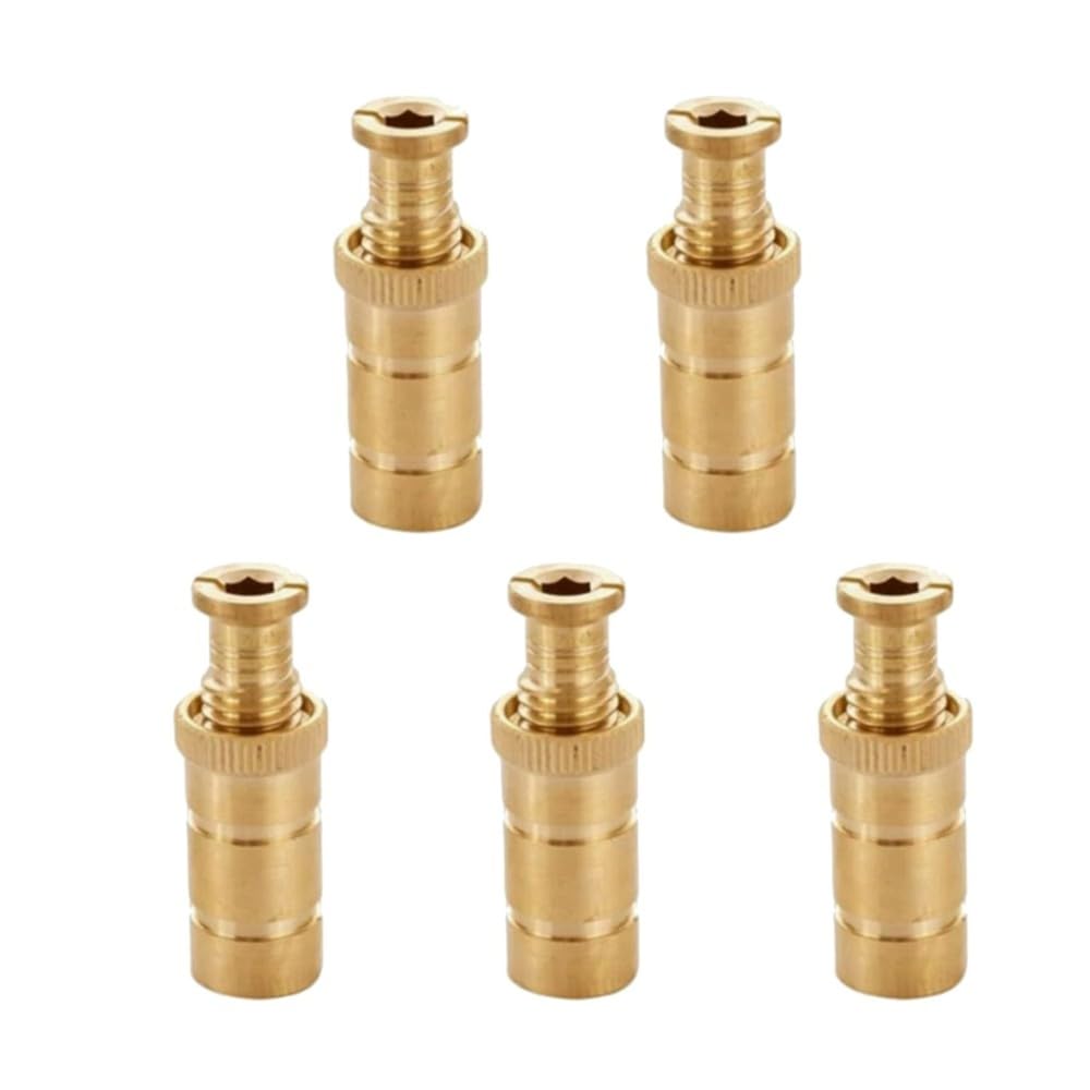 Aundhegrtt Brass Pool Cover Anchors- Universal Fit 5pcs, for Inground Pool Safety Covers, for Concrete& Pavers Deck, Fits 3/4" Hole Size