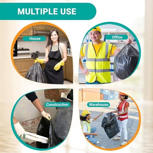 Image of Premium Garbage Bags Size 19 x 21 Inches 90 Bags (3 Rolls) Dustbin Bag /Trash Bag (Black)