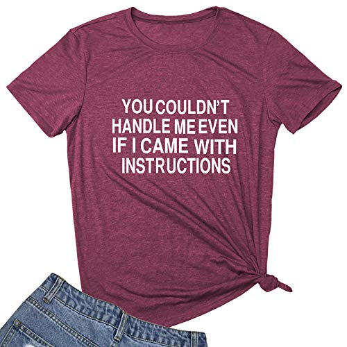 SELECTEES WomenYou Couldn't Handle Me Graphic Cute T Shirt(Gift Ideas) Red Small