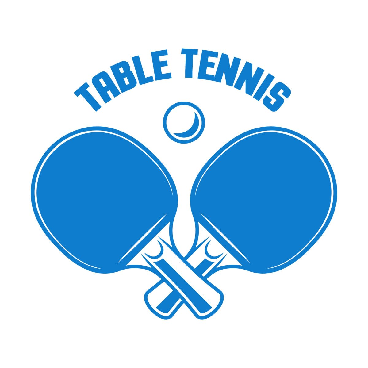Table Tennis Ping Pong Racket Sports Games Fine Carving Stickers 81x93.6cm Easy Installation Extra Large Blue