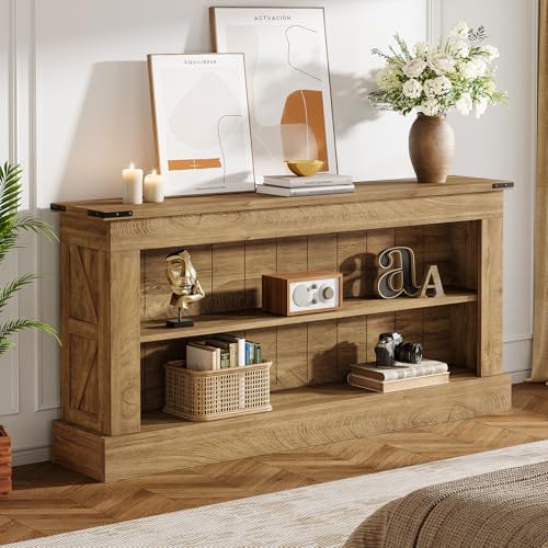 Image of Tribesigns Farmhouse TV Stand for 70-Inch TV, 63 inch Entertainment Center with Storage, Modern Media Console Table for Living Room, Bedroom (Natural)