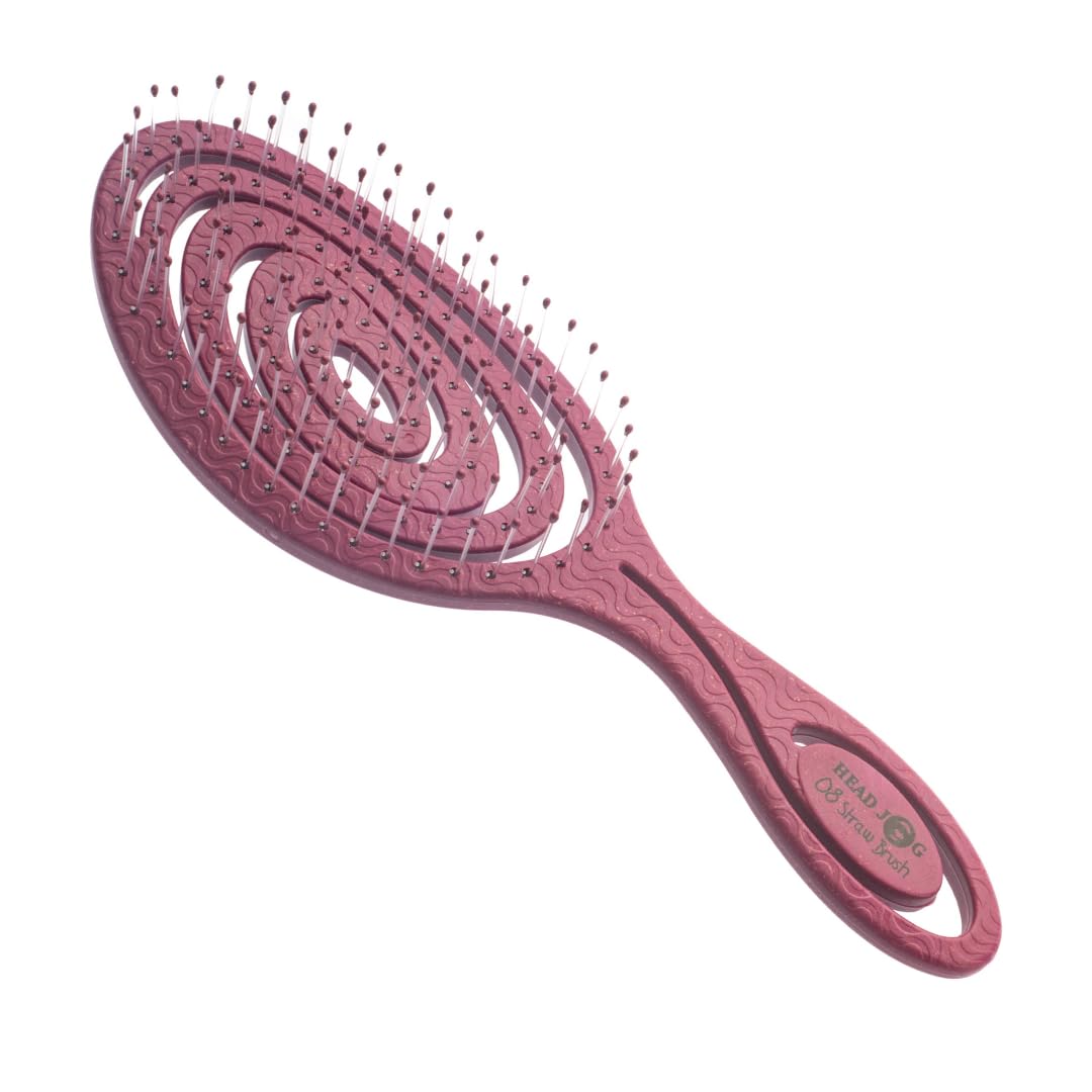 Head Jog 08 (Mulberry) Paddle Brush Flexible Soft Pin Bristles.