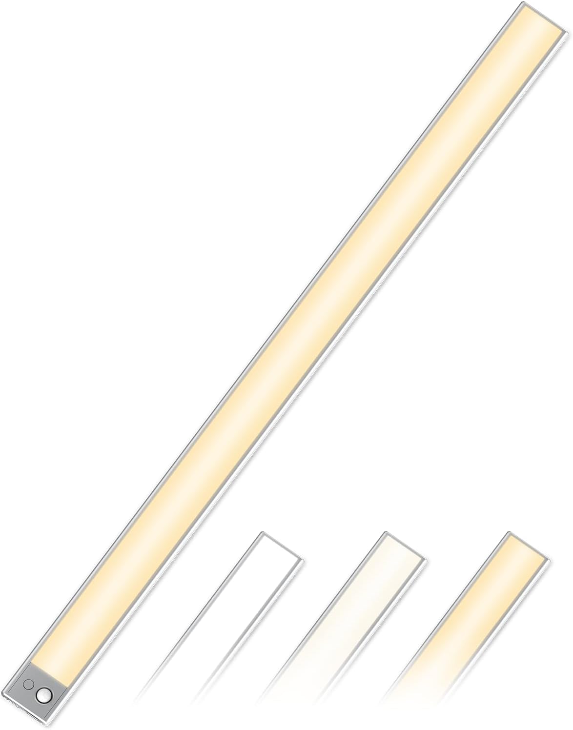 216 LEDs Under Cupboard Kitchen Lights, 23.6 Inches Dimmable Motion Sensor Wardrobe Lights with 4500mAh Rechargeable Battery, 3 Color 2700K-6500K Under Cabinet Lights,Stick-on Closet Light for Indoor