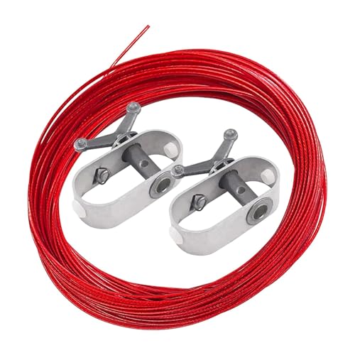QKDS Pool Cover Cable and Winch, 100FT Pool Cover Cable & 2 Winch Kit, Plastic Coated Steel Cable...