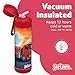 JARLSON kids water bottle with straw - CHARLI - insulated stainless steel water bottle - thermos - girls/boys (Fire Engine Red, 18 oz)