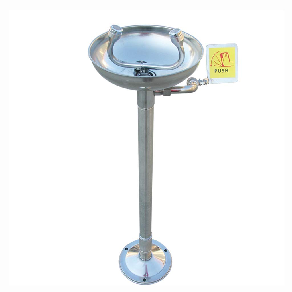 Estación lavaojos, Ducha lavaojos de Emergencia de Acero Inoxidable SS304, Sistema de Ducha Facial para solución lavaojos (Estilo 2)