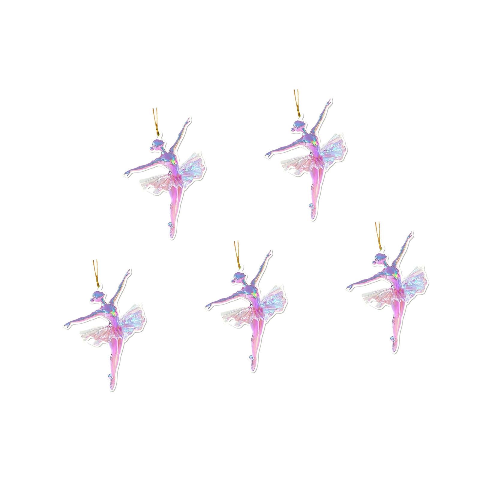 Buxuaaaa Of 5 Ballet Dancer Keychain Charm 2D Acrylic Pendants Hanging Ornament Home Decoration Dance Studio Accessories Ballet Girl Pendant