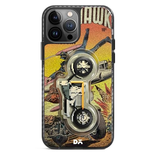 Image of DailyObjects Case for iPhone 15 Pro Max Compatible with Mag-Safe Wireless Charging, Stride 2.0 Black Hawk Slim Shockproof Back Cover with Inner Magnetic Ring