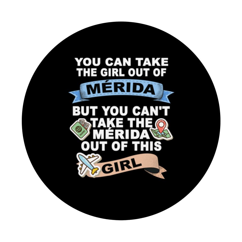 Girl from Mérida - Relocation From Mérida PopSockets Swappable PopGrip, Black - Image 3