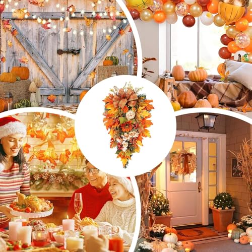 Swag d'automne et guirlande de baies réaliste pour la décoration de porte