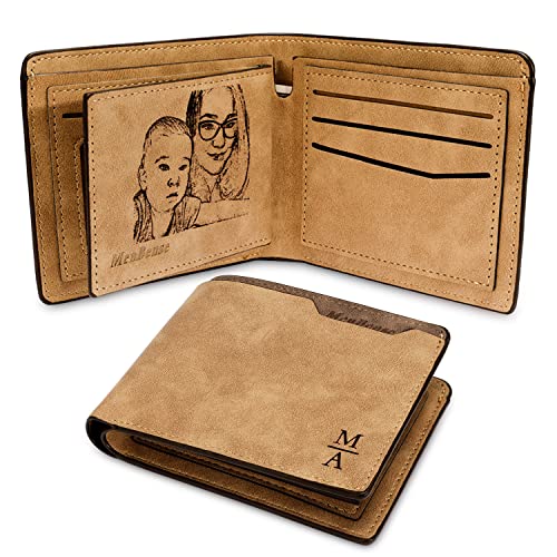 OPALSTOCK Men Custom Bifold Wallets, Custom Mens Leather Wallet Photo Wallets Engraved Text, Personalized Gifts for Husband, Dad, Son, BF, Groomsmen (8)