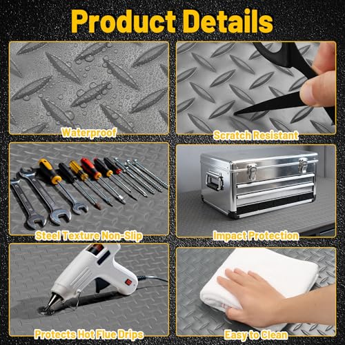 Image of Workbench Mat, Large Work Bench Mat with Non-Slip Texture, 2mm Thick Scratch & Stain Resistant Surface for Painting, Woodworking, Crafting, Building and Tool Protection (Grey, 23.62 inch x 94.49 inch)