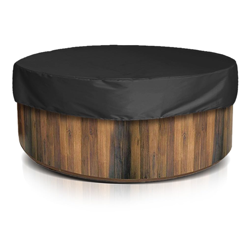 Copertura Rotonda per Vasca Idromassaggio, Impermeabile, Portatile, per Spa Gonfiabile da Esterno, Protezione Antipolvere in Taffetà, Nero