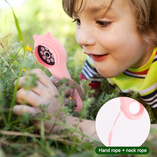 Image of Mini Pocket Handheld Microscope, Portable Magnifying Glass 500x, Pocket Loupe with 2 inch Screen(Pink)