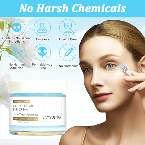 Phix Caffeine Eye Cream Caffeine Eye Cream 2 Pieces Eye Cream for Dark Circles and Puffy Eyes Suitable for Lightening Dull Eye Skin Improving Eye Bags and Dark Circles - Image 6