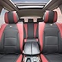 FH Group Ultra Comfort Highest Grade Faux Leather Full Set Cushion Pads Car Seat Covers for Front and Rear– Universal Fit for Cars Trucks & SUVs (Burgundy/Black)