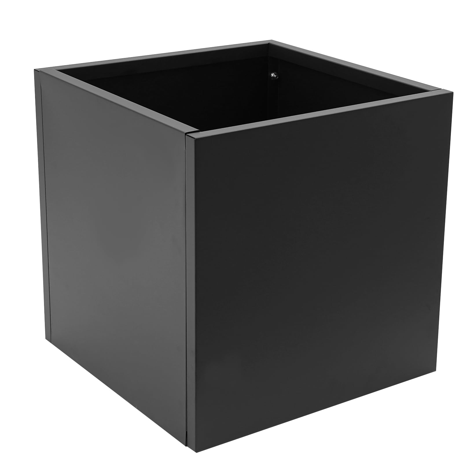 Macetero grande, maceta de jardín cuadrada, caja de plantas alta, para interior y también, 60 x 60 x 60 cm (negro)