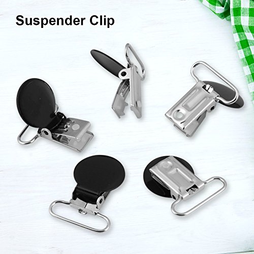 Image of 25mm Round Pacifier Clips, Suspender Snaps, DIY Clothes Accessories, for Making Pacifier Holders Bib Clips(Black)