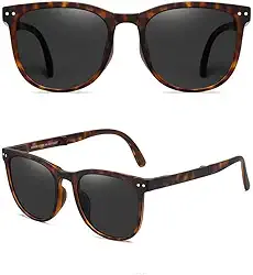 Óculos de sol polarizados dobráveis femininos e masculinos, óculos de condução ultra leves antirreflexo com capa, UV400