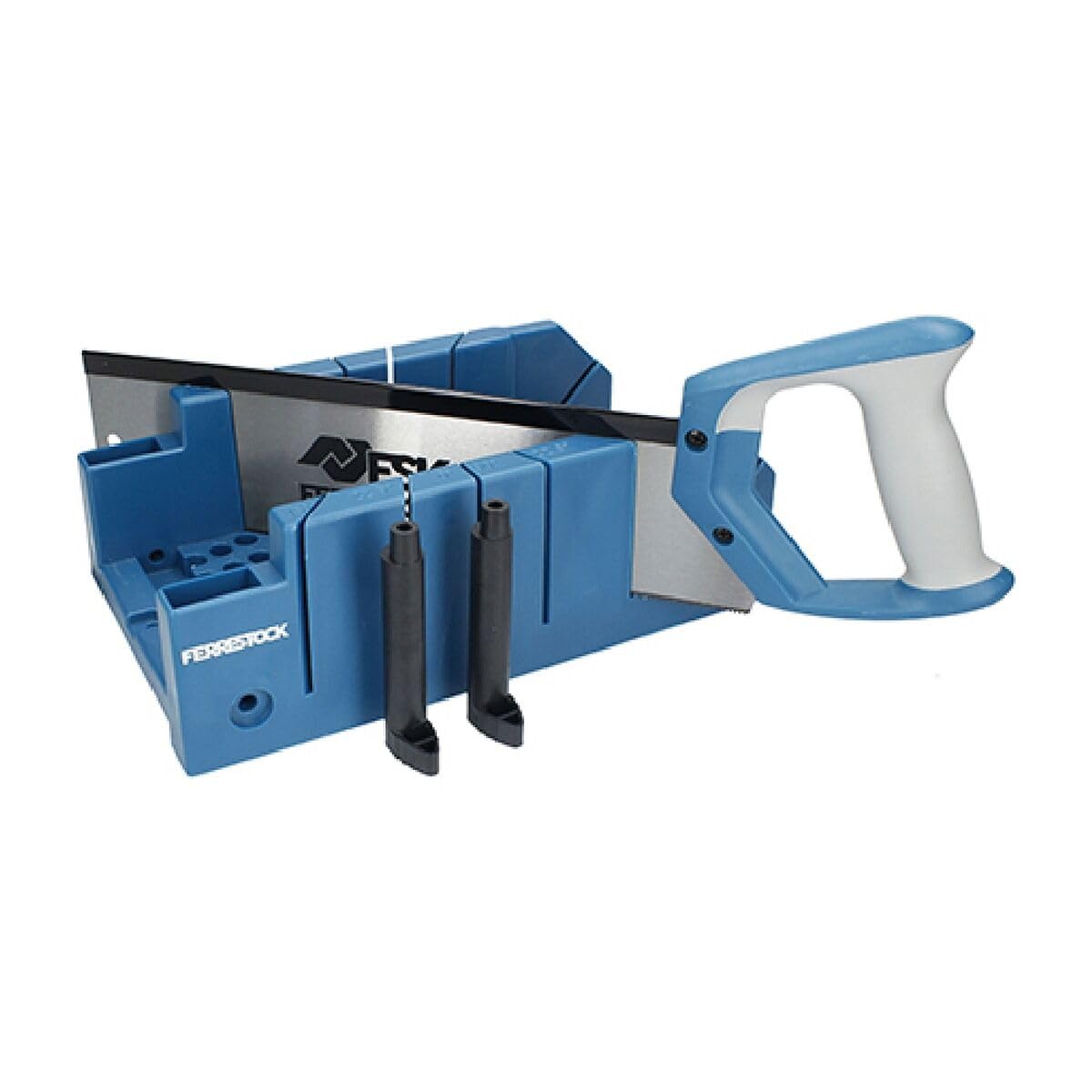 Ferrestock FSKING001 - Set di troncatrice in plastica di alta qualità, con sistema di regolazione e angoli di taglio a 90°, 45° e 22,5°, con seghetto speciale