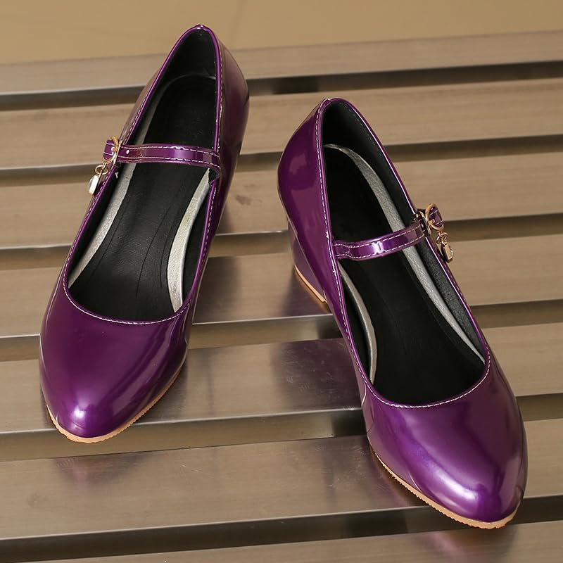 Elbslutt Womens Wedge Shoes Closed Toe Ankle Strap Wedge Pumps High Heel Mary Jane Comfortable Office Wedding Dress Shoes2