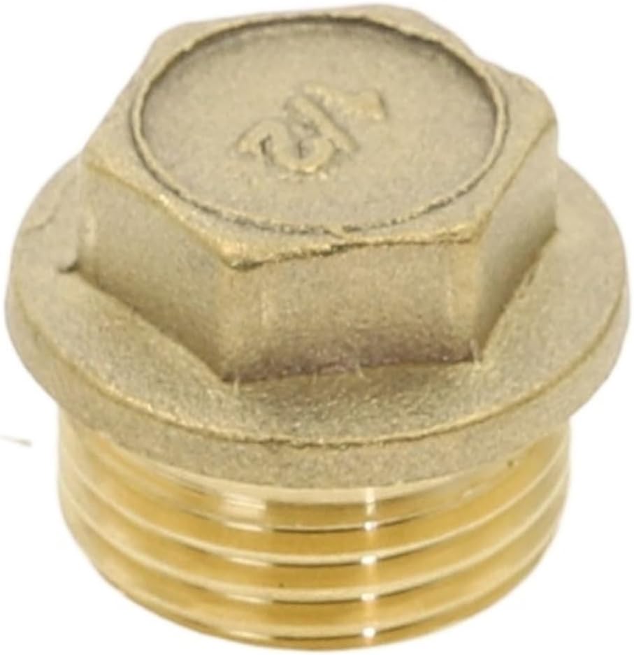Brass Pipe Hex Head End Cap Fitting Male Thread 1/8"-1"(Male-flange,1 PCS-3/4")