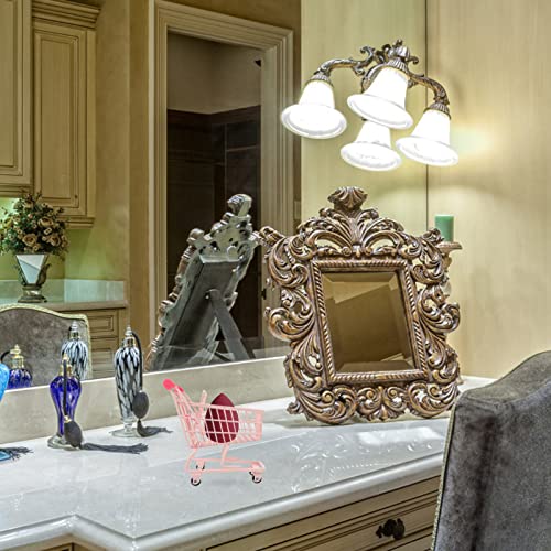 Toyandona Grocery Cart Mini Supermarket Handcart Plastic Metal Shopping Cart Toy Kids Shopping Trolley For Pretend Play (Pink) Shopping Cart #TOP7