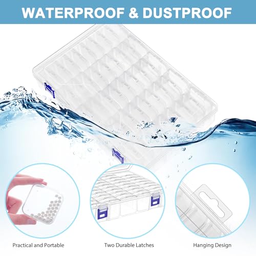 DILIBRA Bead Organizer Box, 138 Pcs Small Bead Organizers and Storage Plastic Cases, Mini Clear Bead Storage Containers Boxes with Hinged Lid for Diamond Painting Accessories, Bead, Jewelry, Crafts