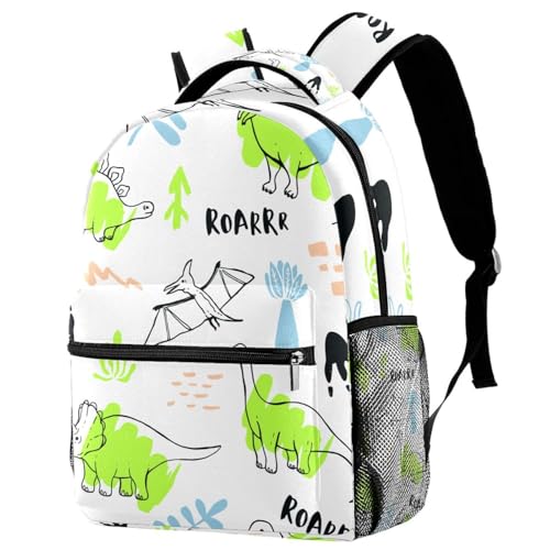 Sac à dos d'école multicolore 29.4x20x40cm avec motif dinosaures original