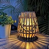pearlstar Solar Laternen für Außen, Hängende Bambus Solarleuchte Wasserdicht, Solarlampen für außen Gartendeko, Balkon, Terrasse, Innenhof