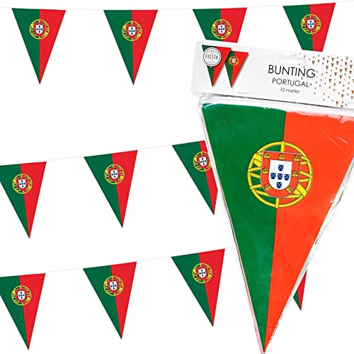 Carpeta Deko * Portugal * für Party & Geburtstag | Dekoration Partydeko Länderparty EM WM Rot Grün, Edition: Wimpelgirlande, 10m