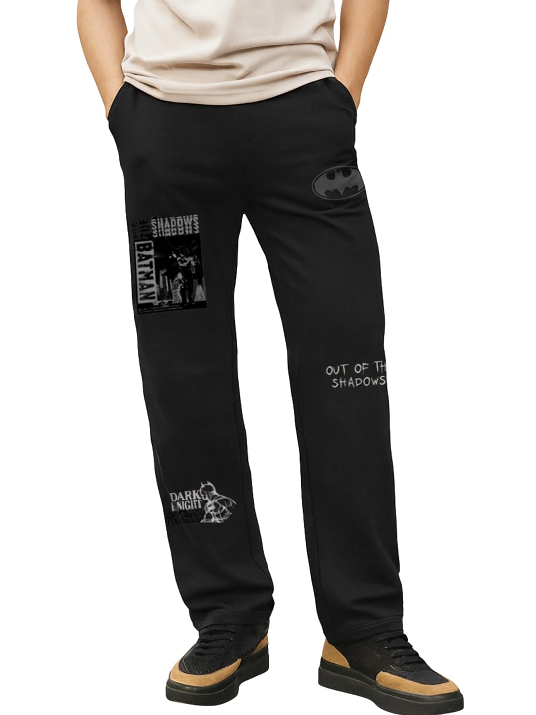 bewakoof X DC Batman Men's Cotton Oversized Fit Track Pant | Track pants for man | Lower for man | Trouser for men | Baggy trackpants for men | Multipurpose | Mens Lower Activewear | Utility Pockets | Lightweight & Flexible Elastic Waist | Casual Joggers | Loose Fit-picture-16