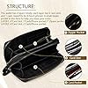 LUUFAN Echtes Leder Lange Brieftasche große Kapazität doppelte Reißverschluss um Handtasche Clutch Tasche Handtasche Bargeld Kreditkarten Handy-Halter, schwarz, Silber Reißverschluss #2