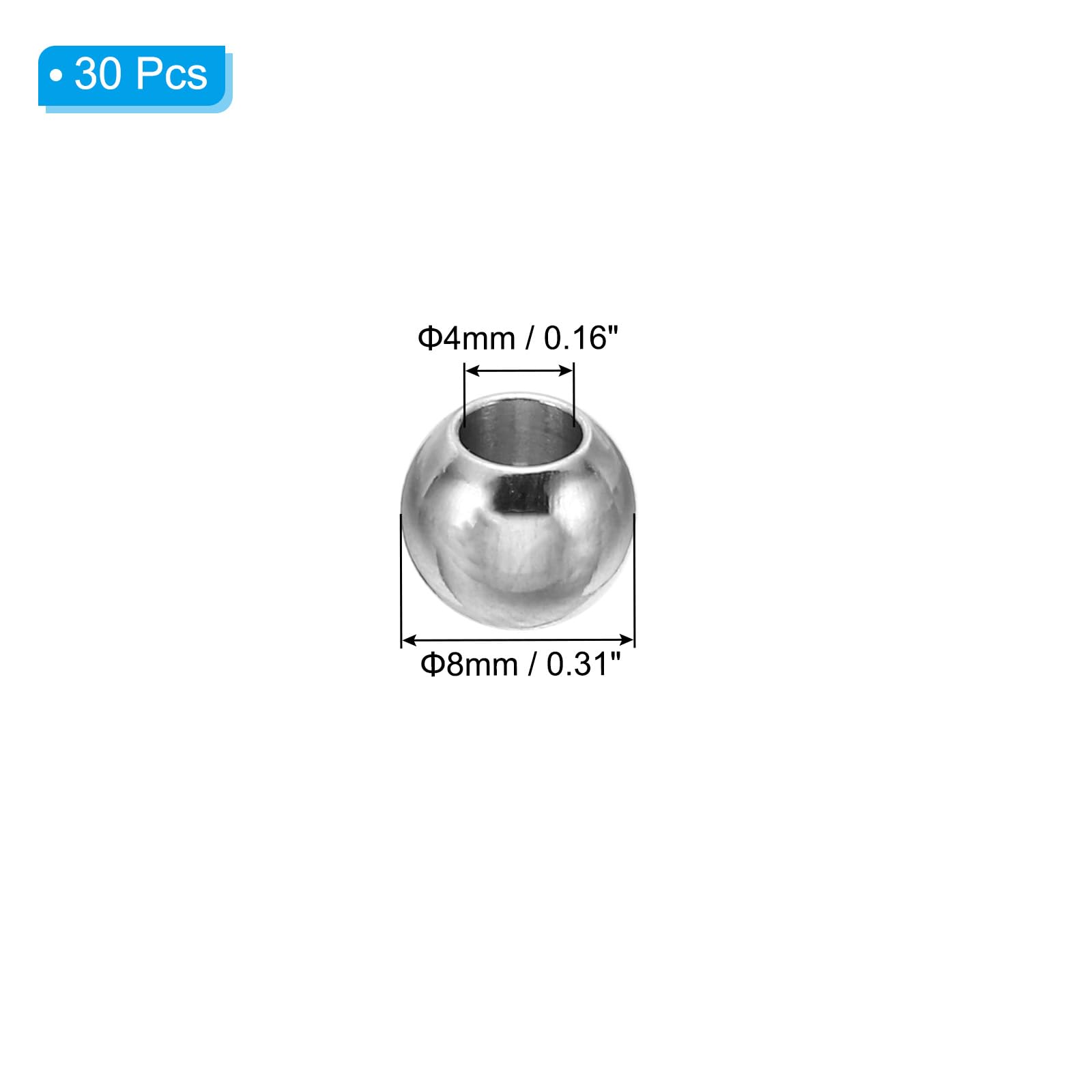 PATIKIL Smooth Round Spacer Beads - Image 2