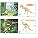 3D Wooden Dinosaur Puzzle - 6 Piece Set Wood Dinosaur Skeleton Model Puzzle - DIY Wooden Crafts 3D Puzzle - STEM Toys Gifts for Kids and Adults