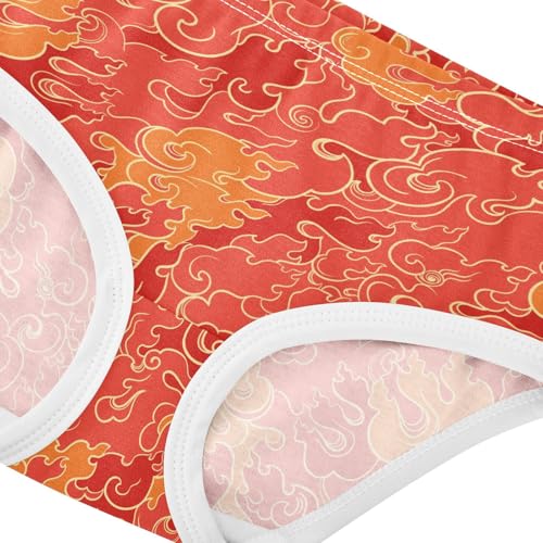 Little Girls' Soft Cotton Underwear Kids Breathable Comfort Red Flame Panties Briefs Toddler4