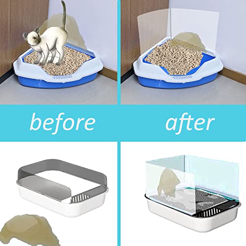 Dandelion 3 Pack Cat Litter Box Pee Shields,High Side Enclosure Splash Guard,Anti-Splashing Litter Pan Shields, Fits All Open Top Cat Litter Box Pan, Litter Box Not Included #TOP1