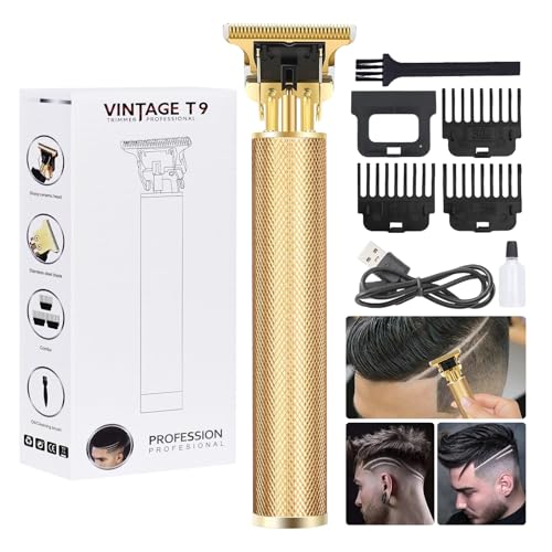 Premium Cordless Beard and Hair Trimmer for Men, Professional T-Blade Zero Gapped Rechargeable Grooming Kit, 4 Adjustable Limit Combs, Ideal Gift for Him, Unmatched Precision Luxury Care
