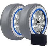 【布製タイヤチェーン】 スノーソックス 簡単装着 ジャッキアップ不要 新チェーン規制対応 非金属製で車に優しい 低振動・静音設計 雪道・凍結・悪路に対応 日本語説明書&収納バッグ付き (6007)