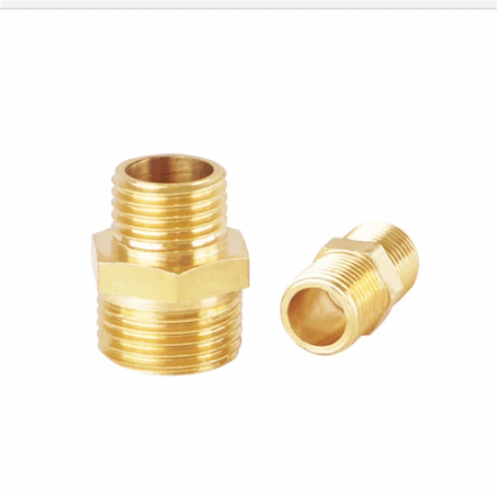 Connettore di conversione filettatura in ottone Tubo Raccordo pneumatico 1/8" 1/4" 3/8" 1/2" 3/4" 1" BSP Maschio X Maschio Adattatore connettore tubo nipplo esagonale di modifica Giunto(DN50)