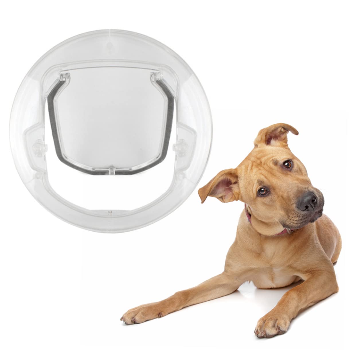Transparente Steuerbare Katzenklappe und Ausgang, Kunststoff Weiß