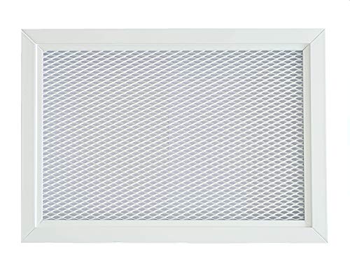 DEMLOU – Grille de ventilation aluminium perforé blanc moderne avec filet métallique – RAL9016 – Grille d’aération intérieur extérieur – 30 x 20...