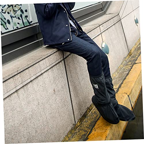 Cubiertas impermeables para calzado POPETPOP, reutilizables y antideslizantes, talla M, color negro, para actividades al aire libre en días de lluvia miniatura 3