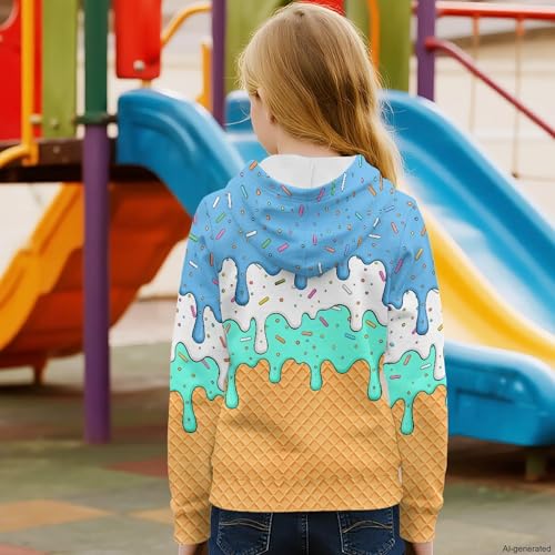 Image of Coloranimal Unisex Girls and Boys Long Sleeve Hoodies Hoody Athletic Pullover Sweatshirts Tops Age 6-16year
